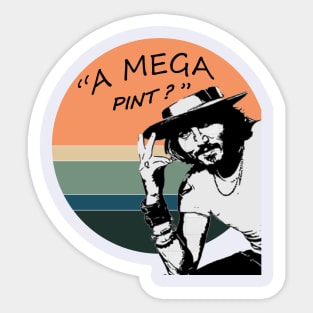 Johnny deep: " a mega pint? " Sticker